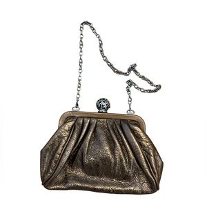 Brighton bronze leather evening bag